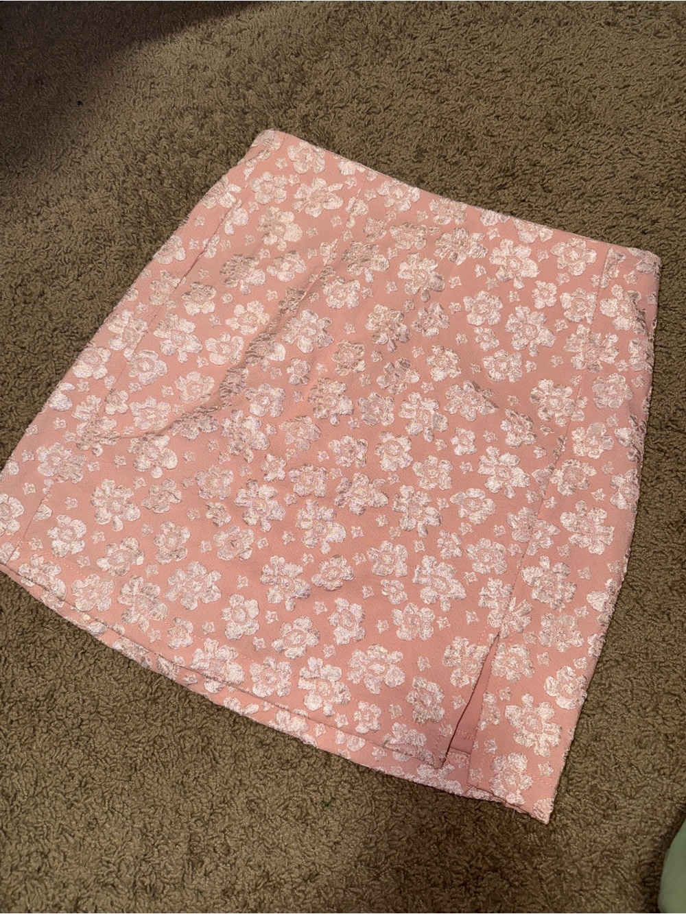 Wild Fable Women's Pink Floral Jacquard Mini Skirt